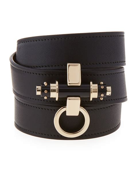 Givenchy Obsedia Leather Wrap Bracelet 